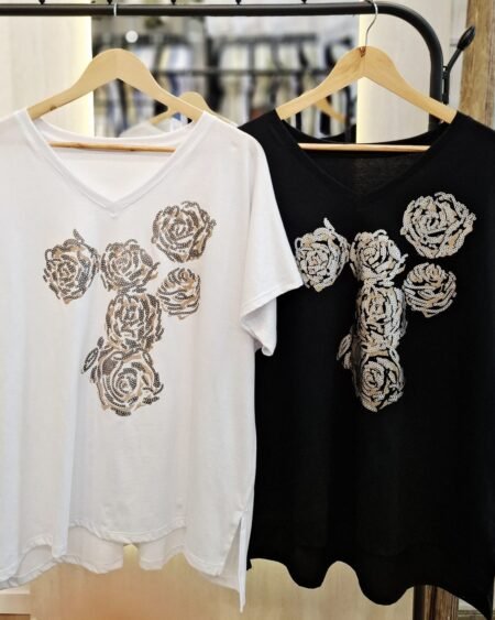 Remeron cuello V Rosas
