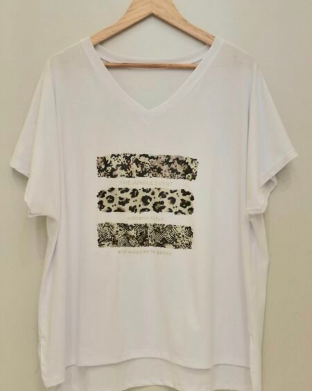 Remeron escote V Tiras Animal Print