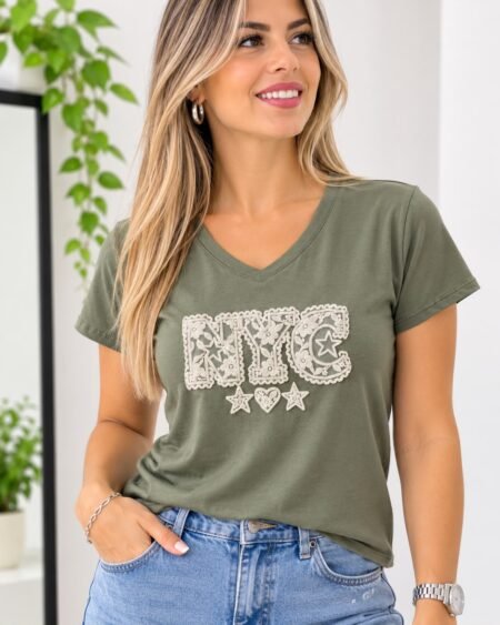 Remera V algodón c/lycra Nyc